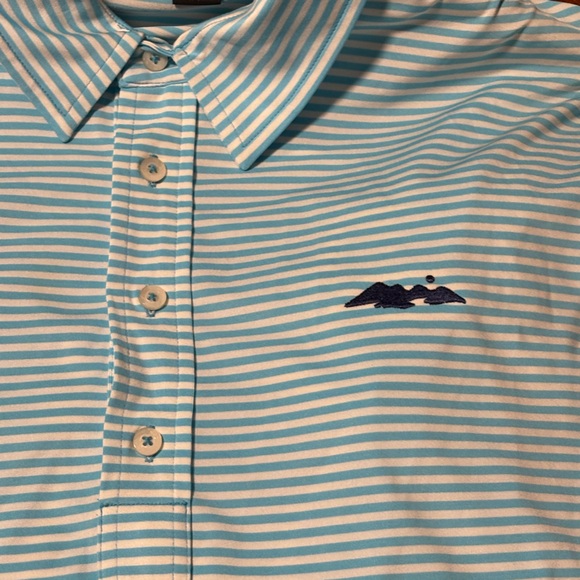 Ralph. Lauren RLX The Reserve At Lake Keowee Golf Polo  Size XL Teal Striped - Picture 2 of 7